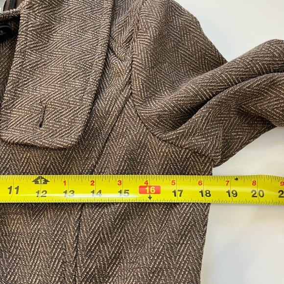 Lole Tweed Brown Herringbone Jacket Size Medium 8-10 - Picture 12 of 14